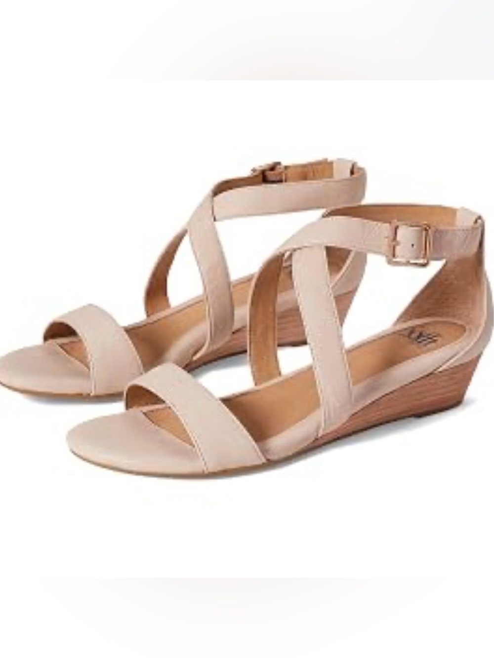 Sofft Blush Beige Strappy Wedge Sandals
